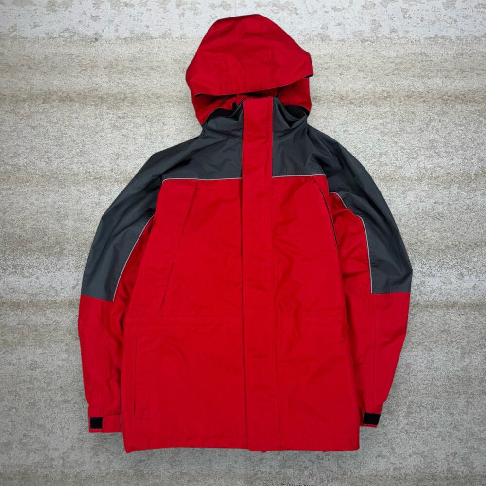 Vintage 90s Marlboro Windbreaker Ski Jacket Mens M Crimson Red Black Polyester